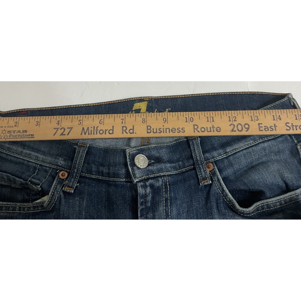 VTG Seven 7 For All Mankind Bootcut Western Rugged Jeans 32 x 26 Blue Dark Wash - Picture 13 of 16